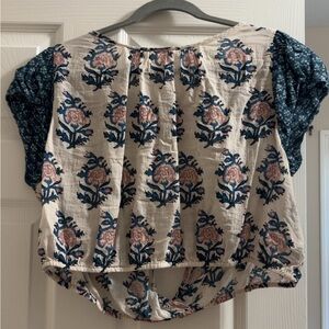 Celandine Short-Sleeve Tie Back Crop Top